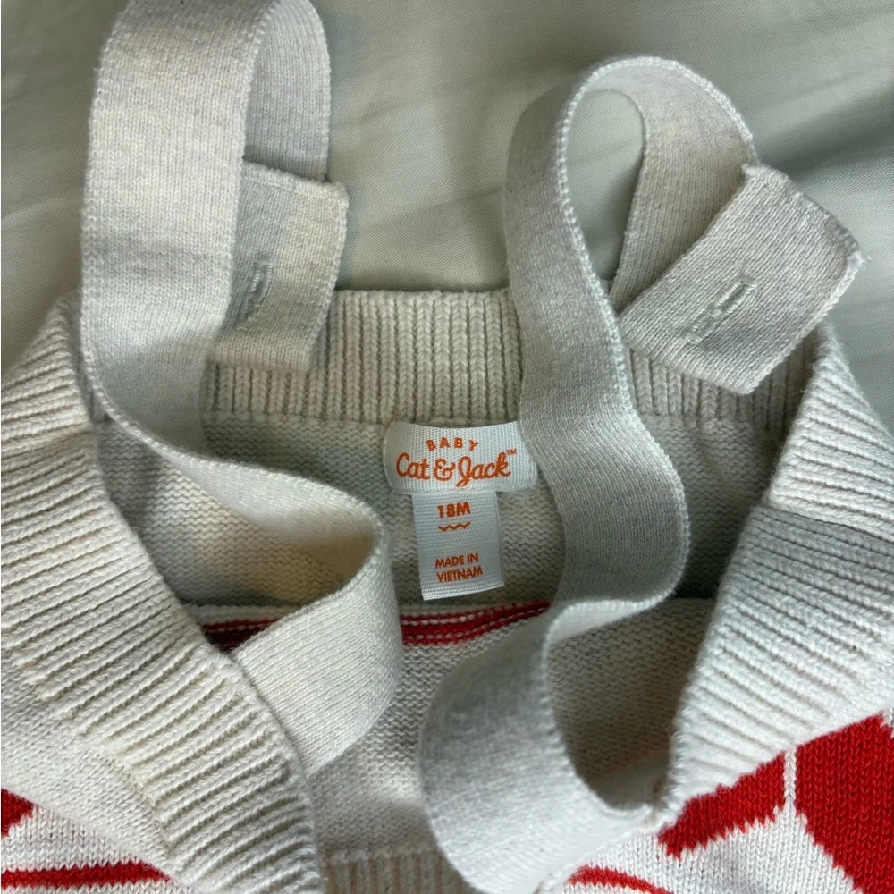 Cat & Jack White and Red Heart Diaper Cover